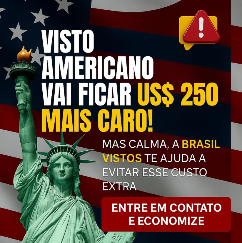 Visto Americano vai ficar US$250 mais caro