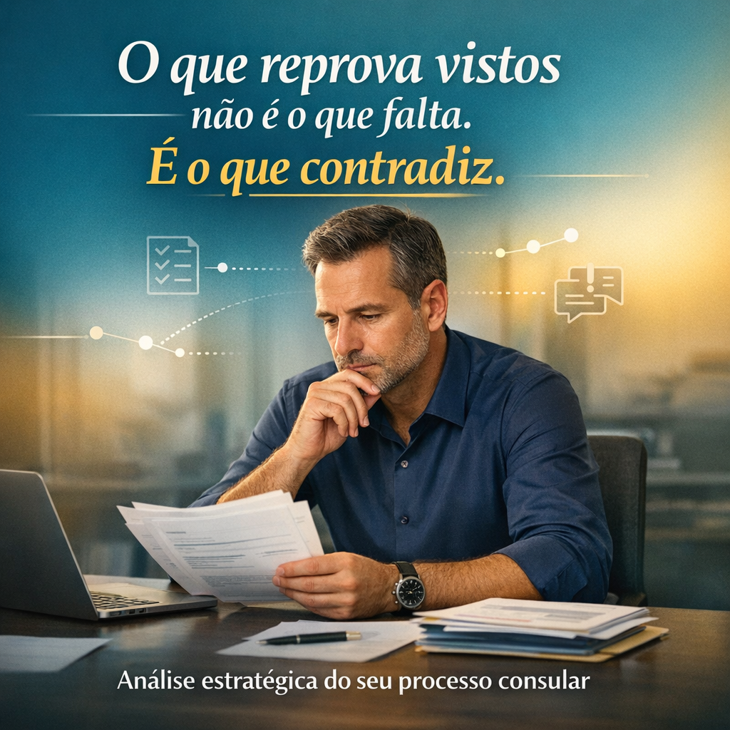 O que mais reprova vistos não é o que falta... É o que contradiz.
